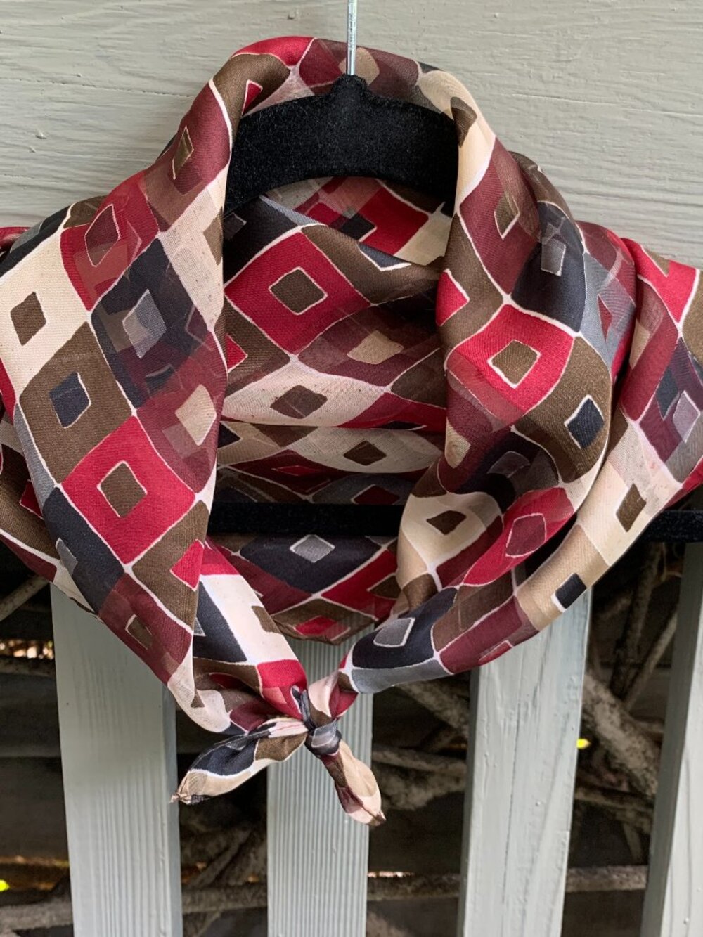 Silk Geometric Scarf 20" square
